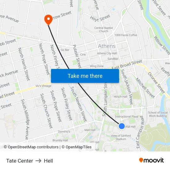 Tate Center to Hell map