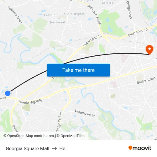 Georgia Square Mall to Hell map