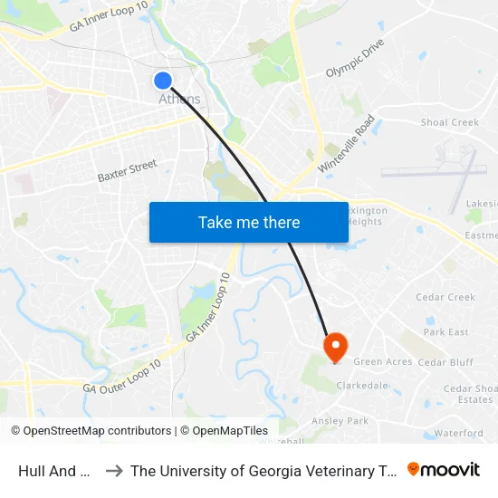 Hull And Hoyt Ib to The University of Georgia Veterinary Teaching Hospital map