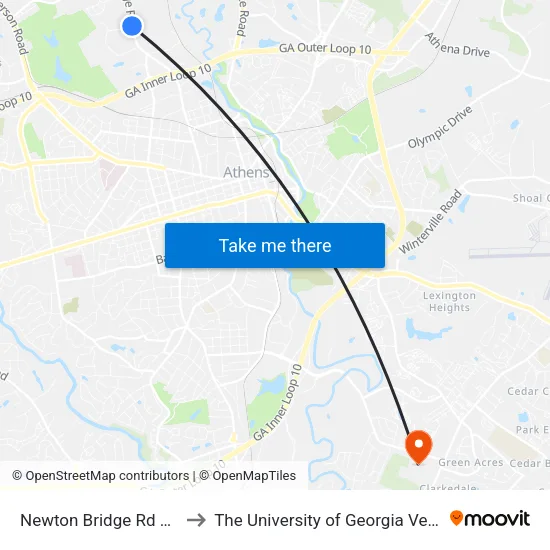 Newton Bridge Rd at Paradise Blvd Ob to The University of Georgia Veterinary Teaching Hospital map