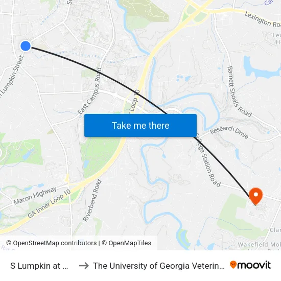 S Lumpkin at Woodrow Ob to The University of Georgia Veterinary Teaching Hospital map