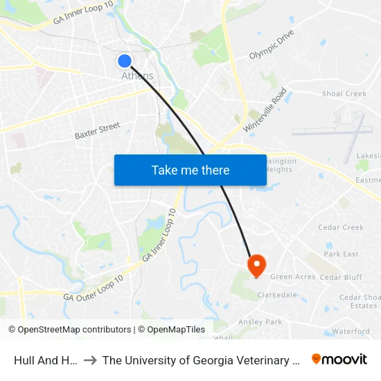 Hull And Hoyt Ob to The University of Georgia Veterinary Teaching Hospital map