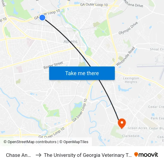 Chase And Rowe to The University of Georgia Veterinary Teaching Hospital map