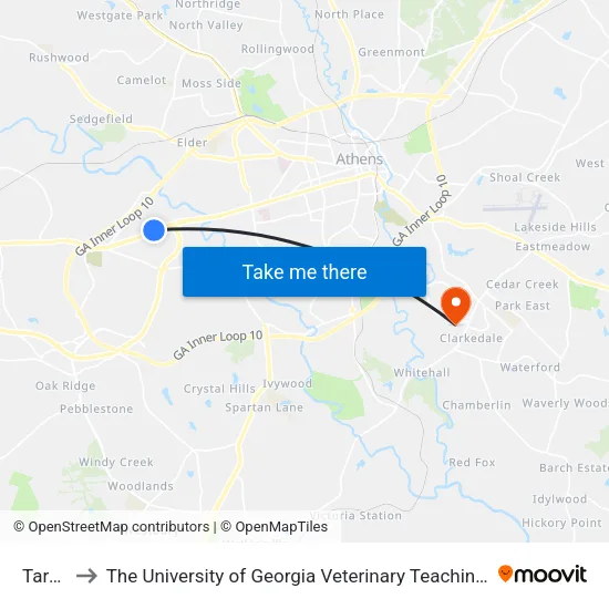 Target to The University of Georgia Veterinary Teaching Hospital map
