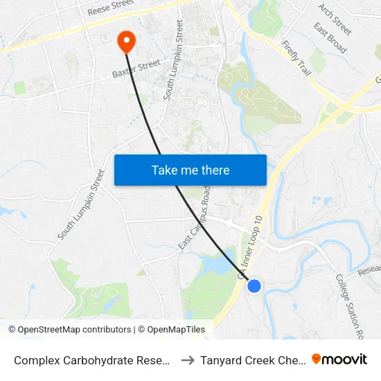 Complex Carbohydrate Research Center to Tanyard Creek Chew Crew map