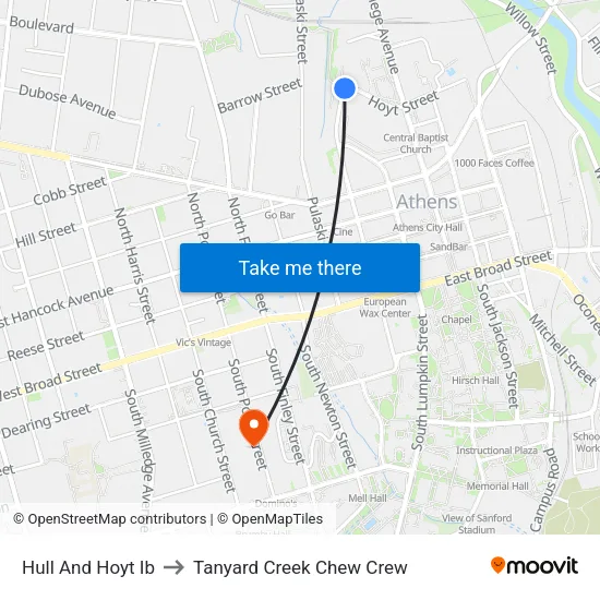 Hull And Hoyt Ib to Tanyard Creek Chew Crew map