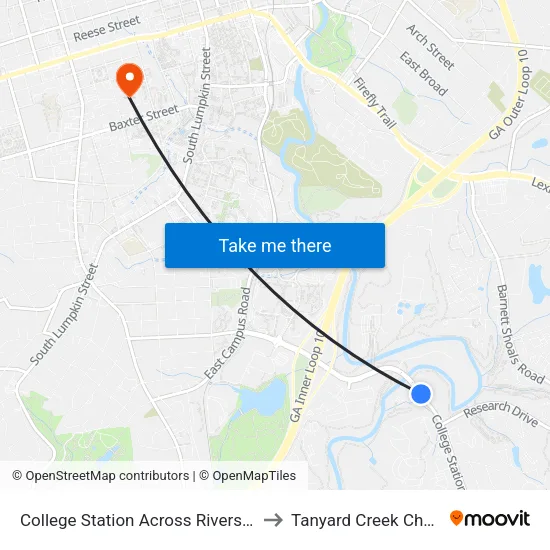 College Station Across Rivers Crossng Ib to Tanyard Creek Chew Crew map
