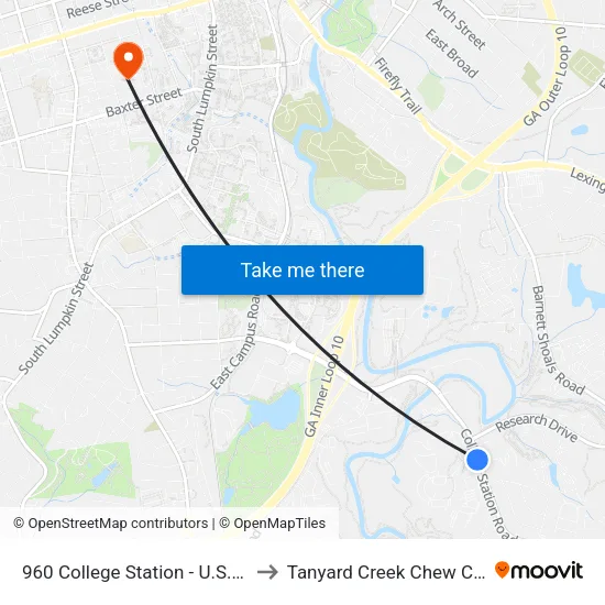 960 College Station - U.S. Epa to Tanyard Creek Chew Crew map