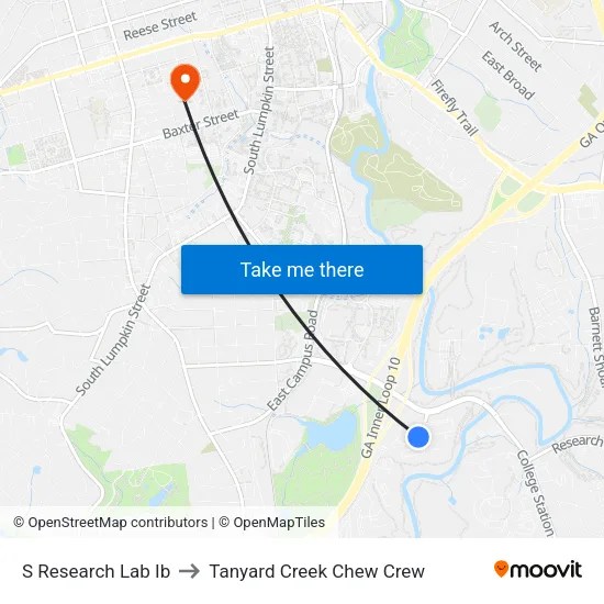 S Research Lab Ib to Tanyard Creek Chew Crew map