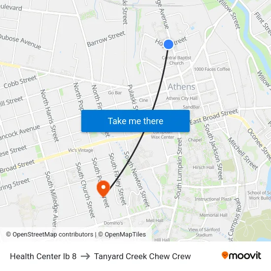 Health Center Ib 8 to Tanyard Creek Chew Crew map