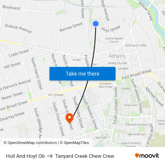 Hull And Hoyt Ob to Tanyard Creek Chew Crew map