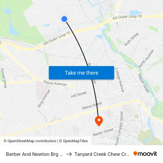 Barber And Newton Brg Ob to Tanyard Creek Chew Crew map
