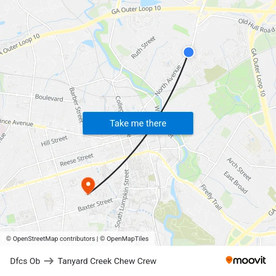 Dfcs Ob to Tanyard Creek Chew Crew map