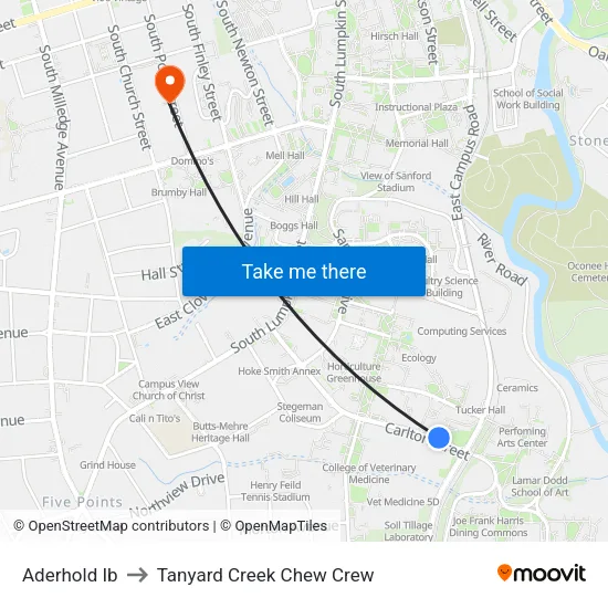 Aderhold Ib to Tanyard Creek Chew Crew map