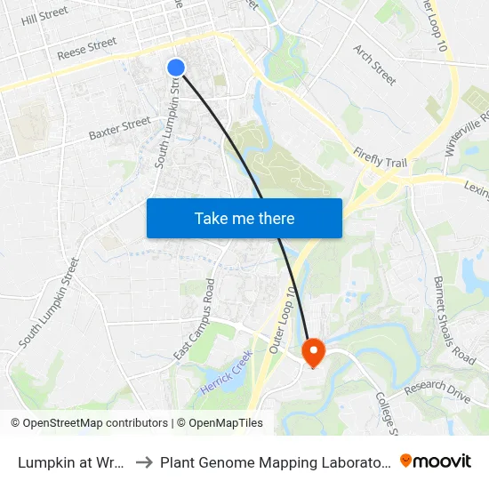Lumpkin at Wray to Plant Genome Mapping Laboratory map