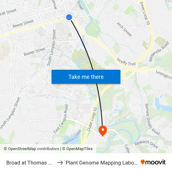 Broad at Thomas St Ob to Plant Genome Mapping Laboratory map