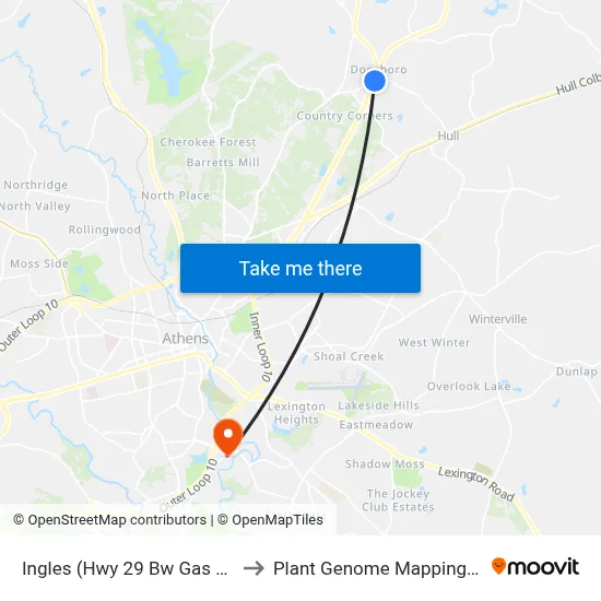 Ingles (Hwy 29 Bw Gas Station Atm to Plant Genome Mapping Laboratory map