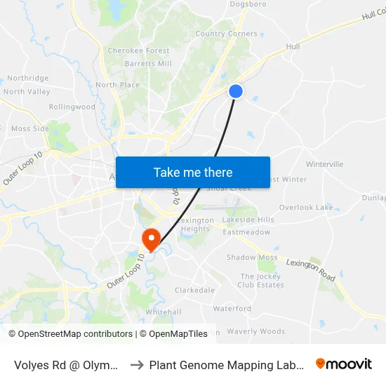 Volyes Rd @ Olympic Dr to Plant Genome Mapping Laboratory map