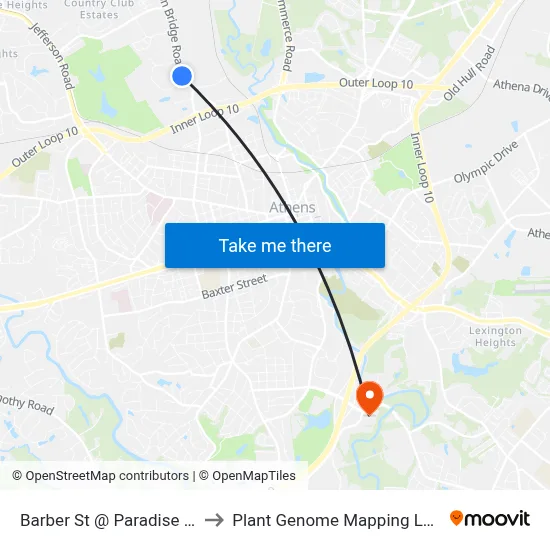 Barber St @ Paradise Blvd Nb to Plant Genome Mapping Laboratory map