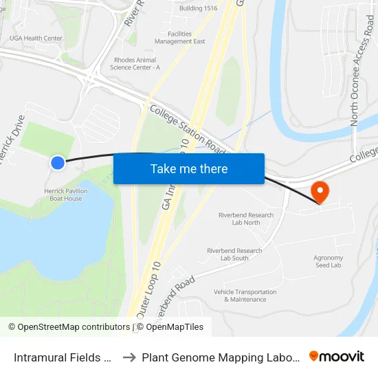 Intramural Fields Deck to Plant Genome Mapping Laboratory map