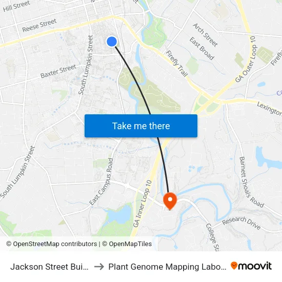 Jackson Street Building to Plant Genome Mapping Laboratory map