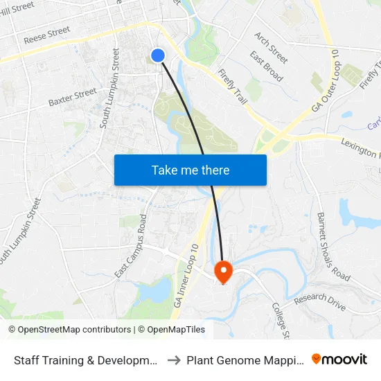 Staff Training & Development (Northbound) to Plant Genome Mapping Laboratory map