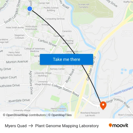 Myers Quad to Plant Genome Mapping Laboratory map