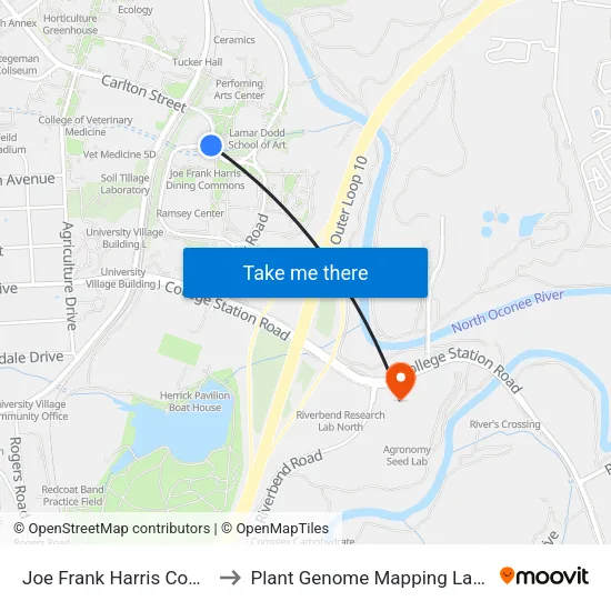 Joe Frank Harris Commons to Plant Genome Mapping Laboratory map