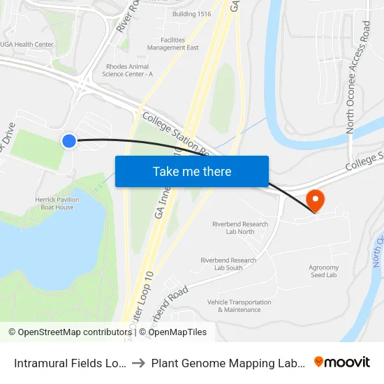 Intramural Fields Lot E01 to Plant Genome Mapping Laboratory map
