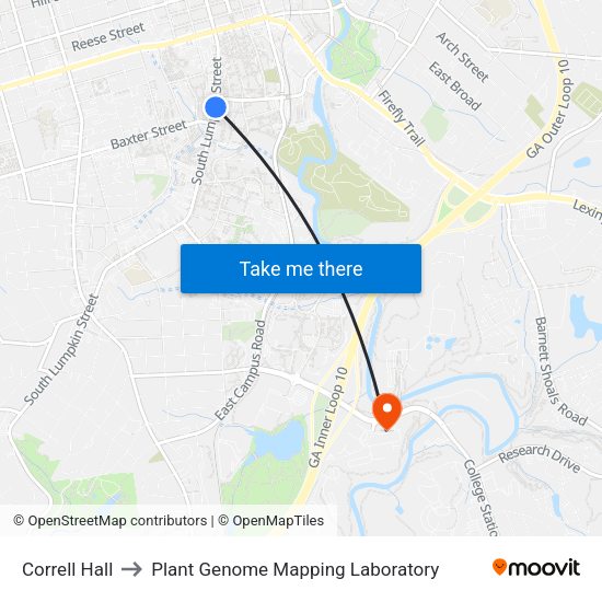 Correll Hall to Plant Genome Mapping Laboratory map