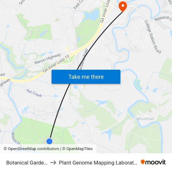 Botanical Gardens to Plant Genome Mapping Laboratory map