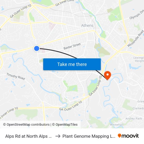Alps Rd at North Alps Square Ib to Plant Genome Mapping Laboratory map