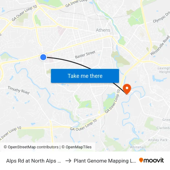 Alps Rd at North Alps Square Ib to Plant Genome Mapping Laboratory map