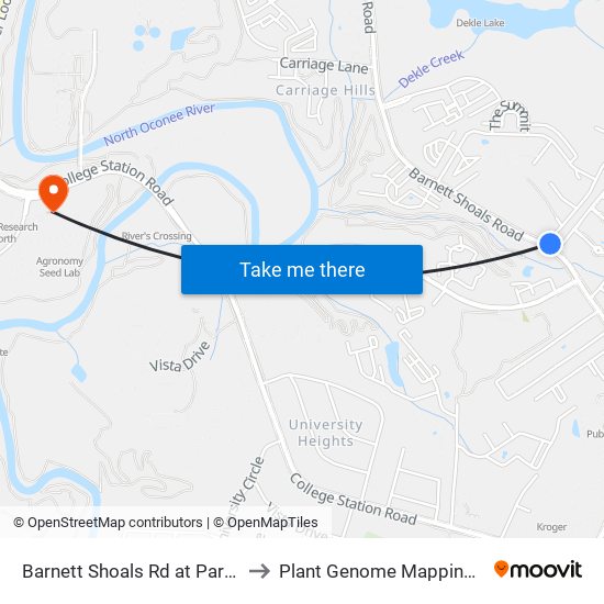 Barnett Shoals Rd at Park Ridge Dr Ib to Plant Genome Mapping Laboratory map