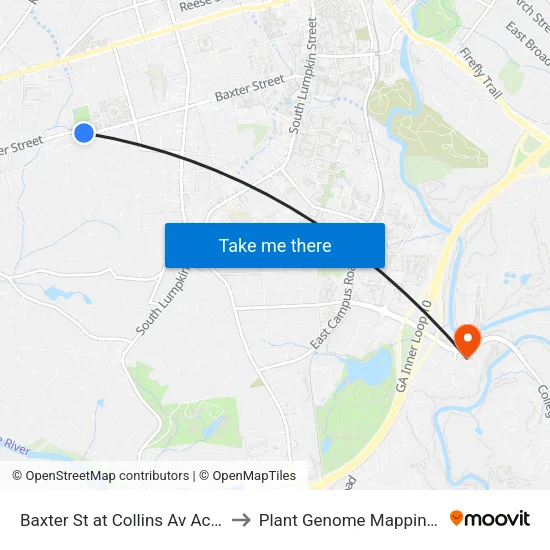 Baxter St at Collins Av Across Police Ib to Plant Genome Mapping Laboratory map