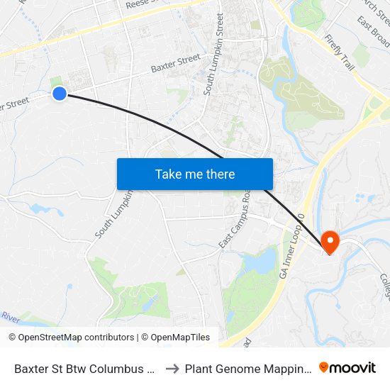 Baxter St Btw Columbus And Collins Ob to Plant Genome Mapping Laboratory map