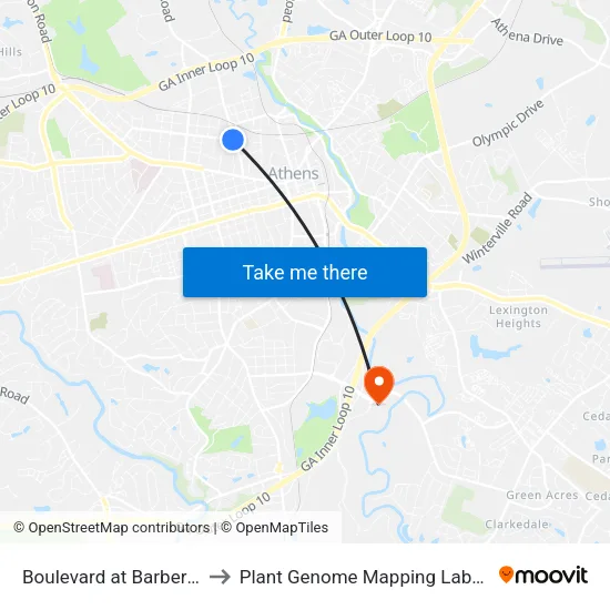 Boulevard at Barber St Ib to Plant Genome Mapping Laboratory map