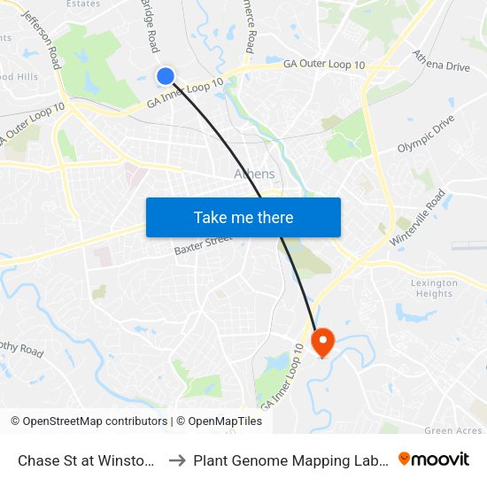 Chase St at Winston Dr Ib to Plant Genome Mapping Laboratory map