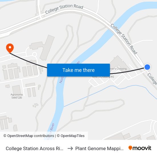 College Station Across Rivers Crossng Ib to Plant Genome Mapping Laboratory map