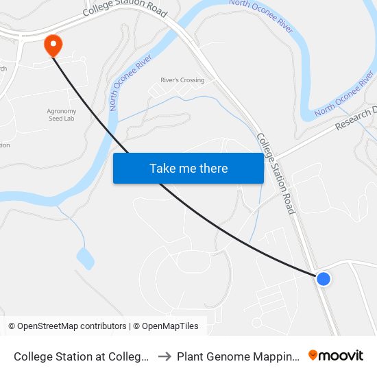 College Station at College Cir 2nd Stop to Plant Genome Mapping Laboratory map