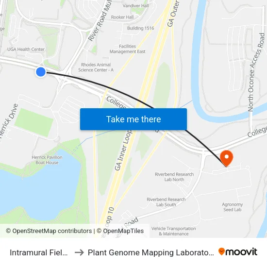 Intramural Fields to Plant Genome Mapping Laboratory map