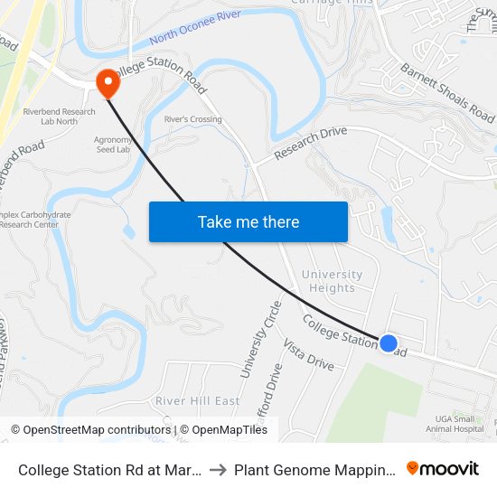 College Station Rd at Mark Twain Cir Ib to Plant Genome Mapping Laboratory map