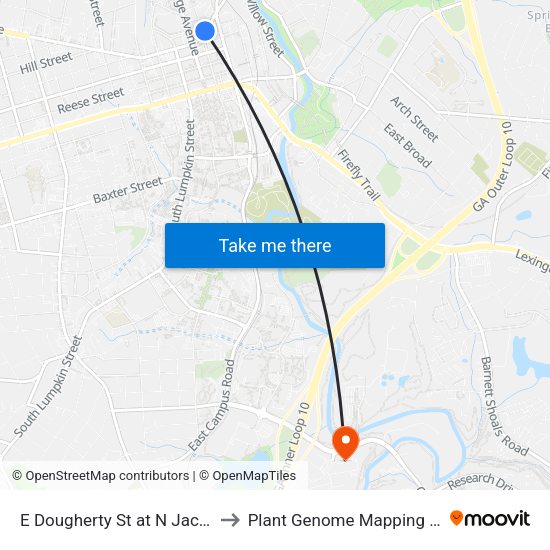 E Dougherty St at N Jackson St Ob to Plant Genome Mapping Laboratory map