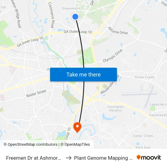 Freemen Dr at Ashmore Dr 2nd Ib to Plant Genome Mapping Laboratory map