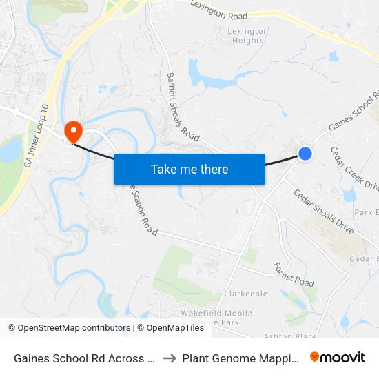 Gaines School Rd Across Hilsman Ms Ob to Plant Genome Mapping Laboratory map