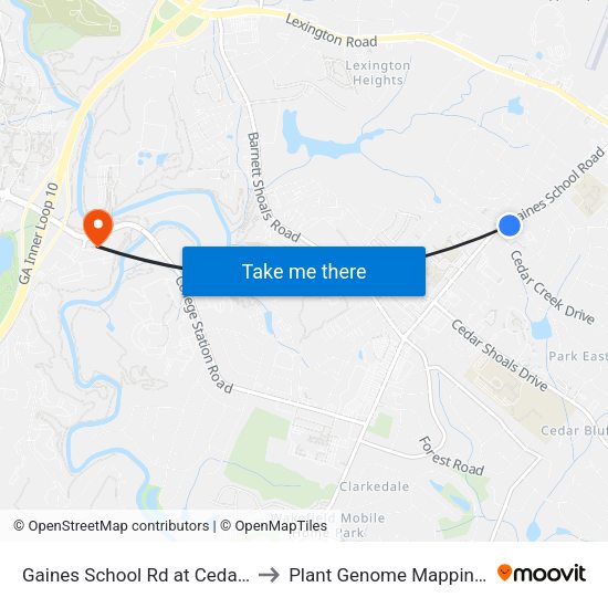 Gaines School Rd at Cedar Pointe Dr Ob to Plant Genome Mapping Laboratory map