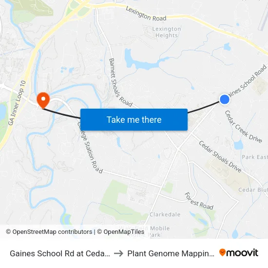 Gaines School Rd at Cedar Pointe Dr Ob to Plant Genome Mapping Laboratory map