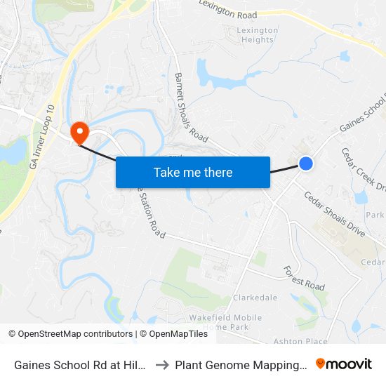 Gaines School Rd at Hilsman Ms Ib to Plant Genome Mapping Laboratory map