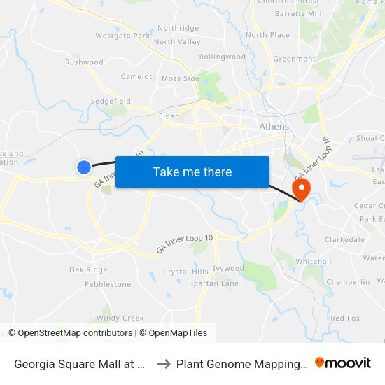 Georgia Square Mall at Rear Parking to Plant Genome Mapping Laboratory map
