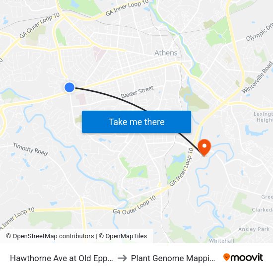 Hawthorne Ave at Old Epps Bridge Rd Ob to Plant Genome Mapping Laboratory map